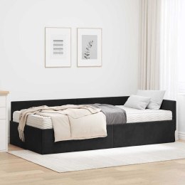 RAMA ŁÓŻKA NAROŻNEGO Z MATERACEM 2 SZT. CZARNY 100 X 200 CM