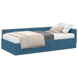VidaXL Rama Łóżka Narożnego z Materacem 2 szt. Niebieski 100 x 200 cm