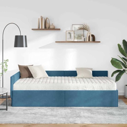 VidaXL Rama Łóżka Narożnego z Materacem 2 szt. Niebieski 100 x 200 cm