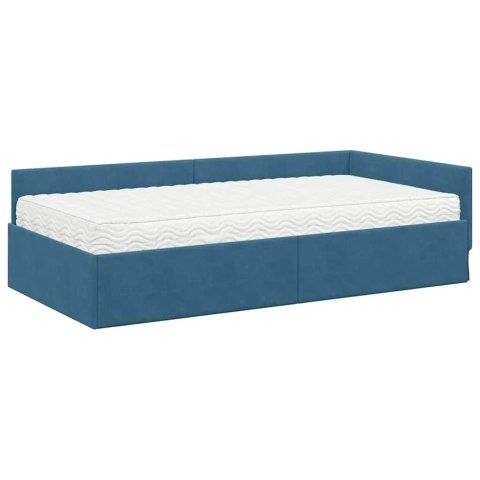 VidaXL Rama Łóżka Narożnego z Materacem 2 szt. Niebieski 100 x 200 cm