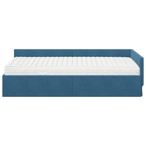 VidaXL Rama Łóżka Narożnego z Materacem 2 szt. Niebieski 100 x 200 cm