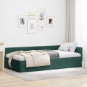VidaXL Rama łóżka narożnego Ciemna zieleń 100 x 200 cm Aksamit