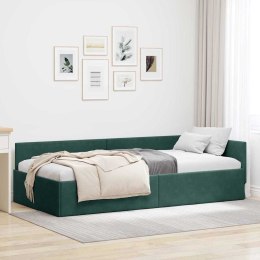 VidaXL Rama łóżka narożnego Ciemna zieleń 100 x 200 cm Aksamit