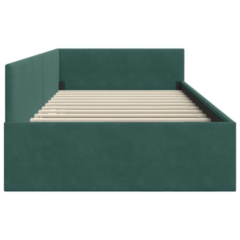 VidaXL Rama łóżka narożnego Ciemna zieleń 100 x 200 cm Aksamit
