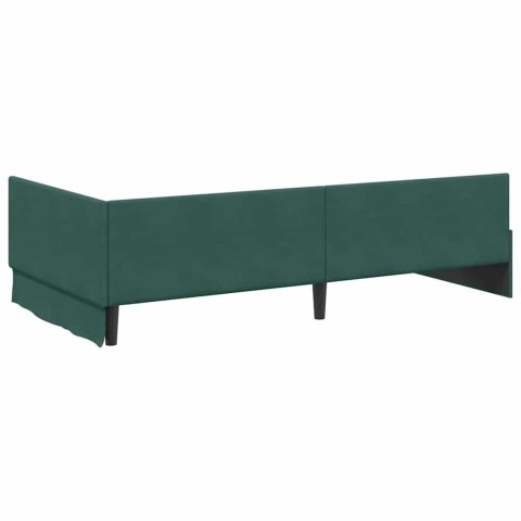 VidaXL Rama łóżka narożnego Ciemna zieleń 100 x 200 cm Aksamit