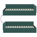 VidaXL Rama łóżka narożnego Ciemna zieleń 100 x 200 cm Aksamit