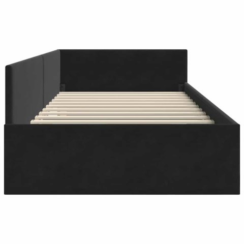 VidaXL Rama łóżka narożnego Czarny 100 x 200 cm Aksamit