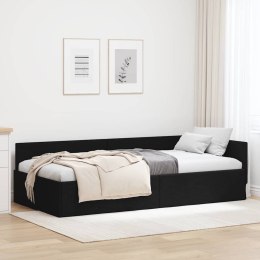 VidaXL Rama łóżka narożnego Czarny 80 x 200 cm tkanina