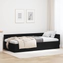 VidaXL Rama łóżka narożnego Czarny 90 x 190 cm tkanina