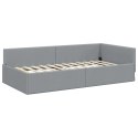 RAMA ŁÓŻKA NAROŻNEGO JASNOSZARY 90 X 190 CM TKANINA