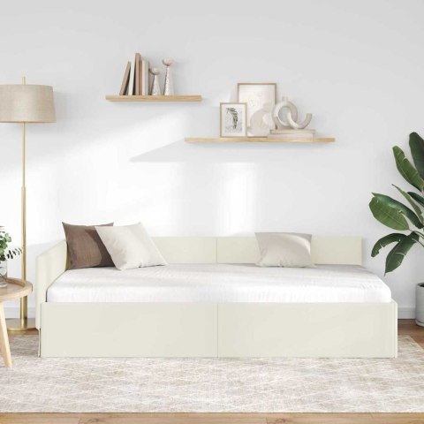 VidaXL Rama łóżka narożnego Kremowy 90 x 190 cm Aksamit