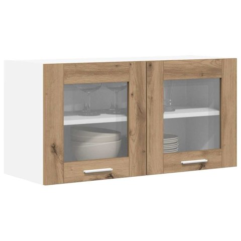VidaXL Szafka wisząca Dąb rzemieślniczy i biały 80 x 31 x 40 cm