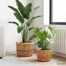 KOSZ NA ROŚLINY GENDT 2 SZT. NATURALNY BRĄZ RATTAN KUBU