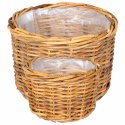 KOSZ NA ROŚLINY GENDT 2 SZT. NATURALNY BRĄZ RATTAN KUBU