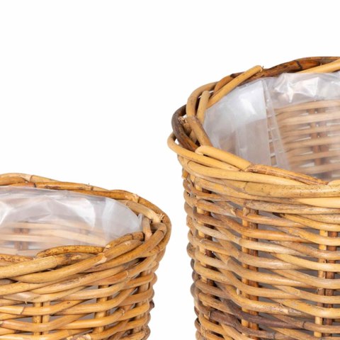 KOSZ NA ROŚLINY GENDT 2 SZT. NATURALNY BRĄZ RATTAN KUBU