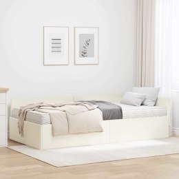 VidaXL Rama Łóżka Narożnego z Materacem 2 szt. Kremowy 100 x 200 cm