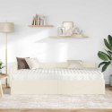VidaXL Rama Łóżka Narożnego z Materacem 2 szt. Kremowy 100 x 200 cm