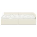 VidaXL Rama Łóżka Narożnego z Materacem 2 szt. Kremowy 100 x 200 cm