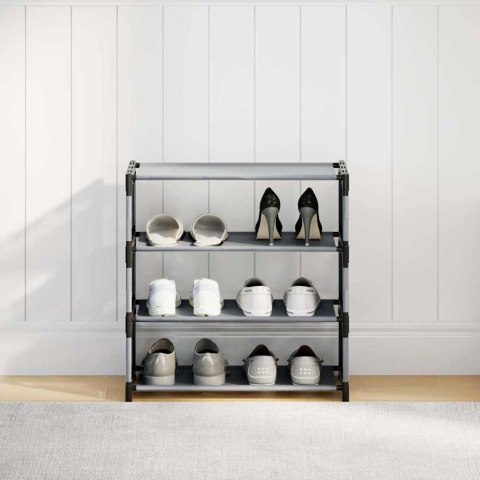 STOJAK NA BUTY 4-POZIOMOWY SZARY 54X28X55 CM TKANINA WŁÓKNINOWA