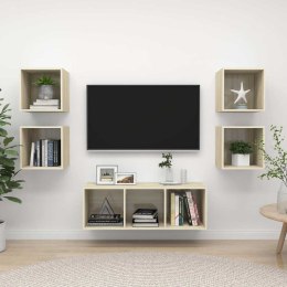 VidaXL 5-cz. zestaw szafek TV, dąb sonoma, materiał drewnopochodny