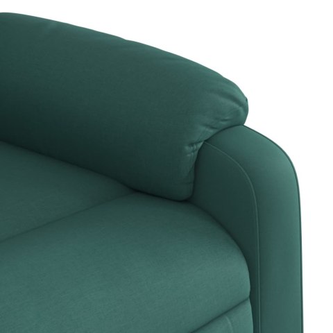 VidaXL Fotel masujący z funkcją relaksacji, ciemnozielony materiał