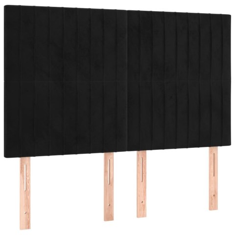 VidaXL Łóżko kontynentalne z materacem, czarne, aksamit, 140x190 cm