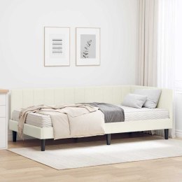 VidaXL Rama Łóżka Narożnego z Materacem 2 szt. Kremowy 100 x 200 cm