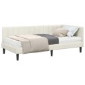 VidaXL Rama Łóżka Narożnego z Materacem 2 szt. Kremowy 100 x 200 cm