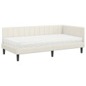 VidaXL Rama Łóżka Narożnego z Materacem 2 szt. Kremowy 100 x 200 cm