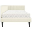 VidaXL Rama Łóżka Narożnego z Materacem 2 szt. Kremowy 100 x 200 cm
