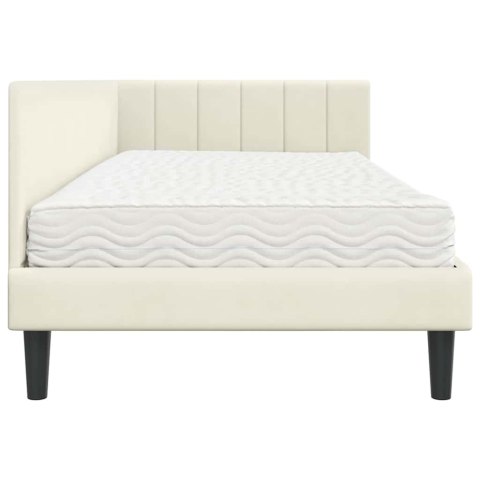 VidaXL Rama Łóżka Narożnego z Materacem 2 szt. Kremowy 100 x 200 cm