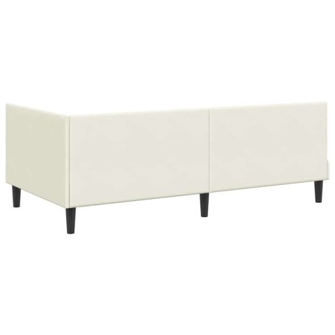 VidaXL Rama Łóżka Narożnego z Materacem 2 szt. Kremowy 100 x 200 cm