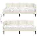 VidaXL Rama Łóżka Narożnego z Materacem 2 szt. Kremowy 100 x 200 cm