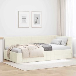 VidaXL Rama łóżka narożnego Kremowy 90 x 190 cm Aksamit