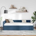 VidaXL Rama łóżka narożnego Niebieski 80 x 200 cm tkanina