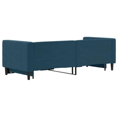 SOFA ROZSUWANA, NIEBIESKA, 80X200 CM, AKSAMIT