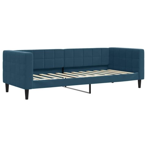 SOFA ROZSUWANA Z SZUFLADAMI, NIEBIESKA, 80X200 CM, AKSAMIT