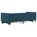SOFA ROZSUWANA Z SZUFLADAMI, NIEBIESKA, 80X200 CM, AKSAMIT