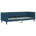 VidaXL Sofa rozsuwana z szufladami, niebieska, 80x200 cm, aksamit