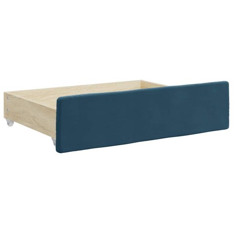 VidaXL Sofa rozsuwana z szufladami, niebieska, 80x200 cm, aksamit