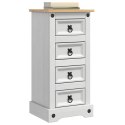 VidaXL Stolik nocny CORONA Biały 35 x 32,5 x 74 cm Lite drewno sosnowe