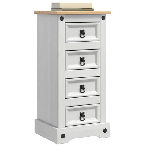 VidaXL Stolik nocny CORONA Biały 35 x 32,5 x 74 cm Lite drewno sosnowe