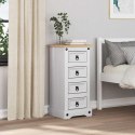 VidaXL Stolik nocny CORONA Biały 35 x 32,5 x 74 cm Lite drewno sosnowe