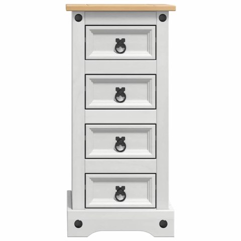 VidaXL Stolik nocny CORONA Biały 35 x 32,5 x 74 cm Lite drewno sosnowe