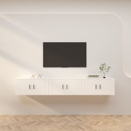 VidaXL Wiszące szafki telewizyjne, 3 szt., białe, 80x34,5x40 cm