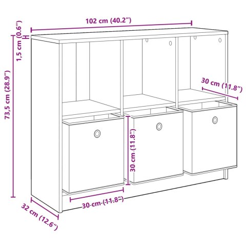 BUFET SZARY SONOMA 102 X 32 X 73,5 CM