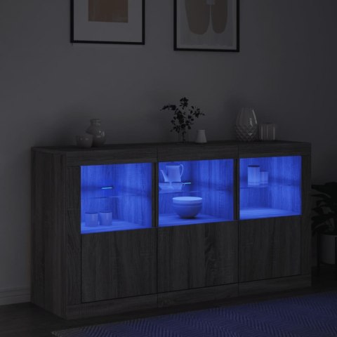 VidaXL Szafka z oświetleniem LED, szary dąb sonoma, 123x37x67 cm