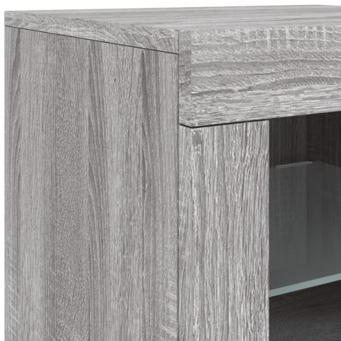 VidaXL Szafka z oświetleniem LED, szary dąb sonoma, 123x37x67 cm