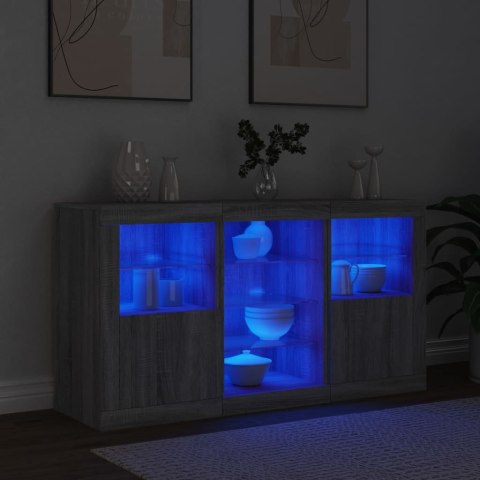 VidaXL Szafka z oświetleniem LED, szary dąb sonoma, 123x37x67 cm
