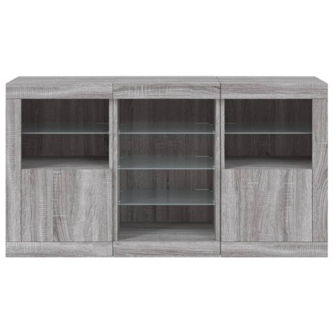 VidaXL Szafka z oświetleniem LED, szary dąb sonoma, 123x37x67 cm